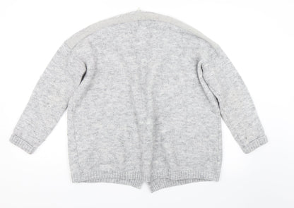 Womens UK Size M Papaya Grey Cardigan Jumper