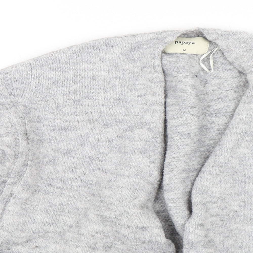 Womens UK Size M Papaya Grey Cardigan Jumper
