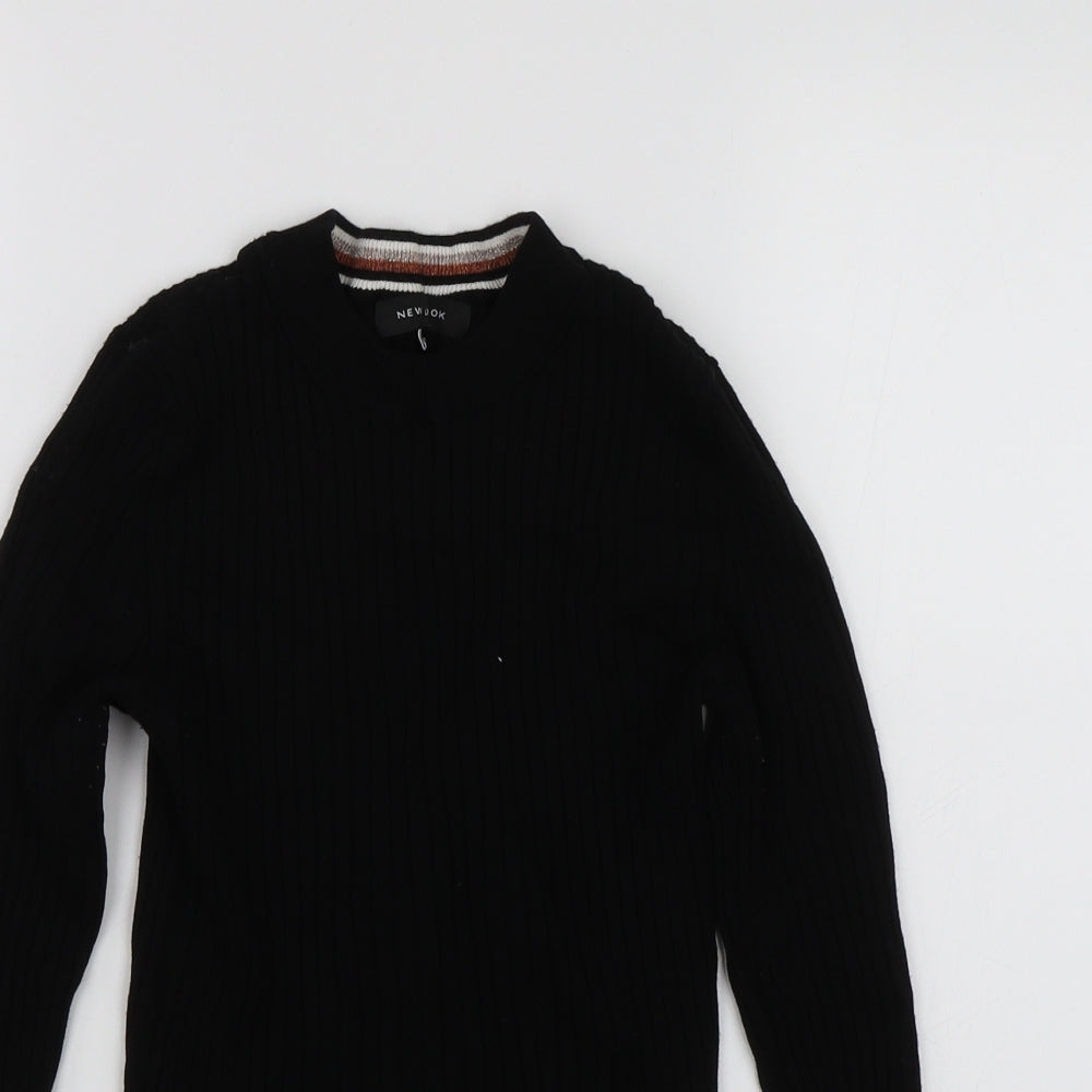 Womens UK Size 10 New Look Black Wrap T-Shirt