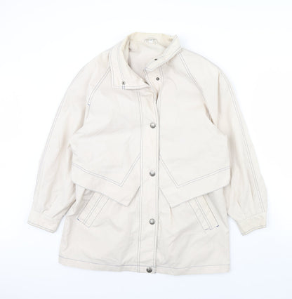 Womens UK Size 12 Preworn White Rain Coat