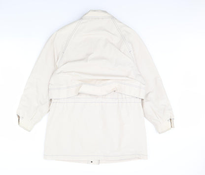 Womens UK Size 12 Preworn White Rain Coat