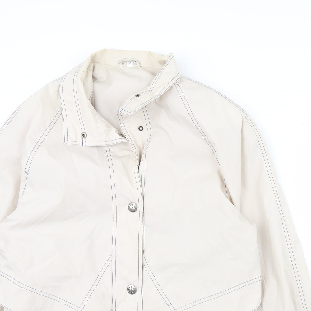 Womens UK Size 12 Preworn White Rain Coat