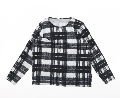 TU Womens Black Check  Pullover Jumper Size 12