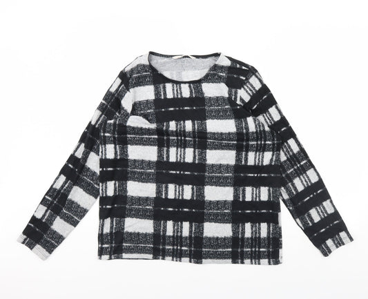TU Womens Black Check  Pullover Jumper Size 12