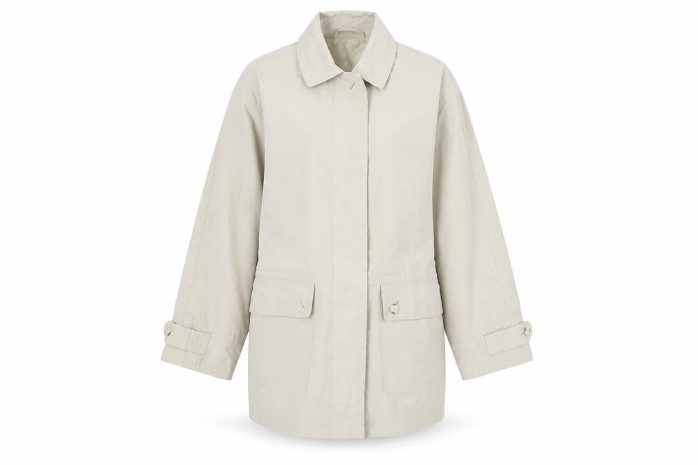 Womens UK Size M Preworn Beige Overcoat