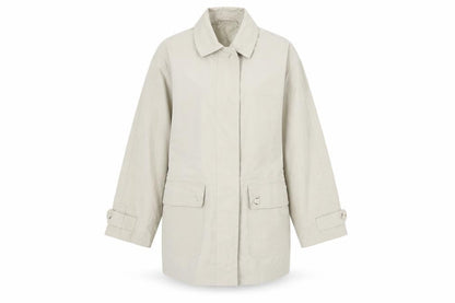 Womens UK Size M Preworn Beige Overcoat