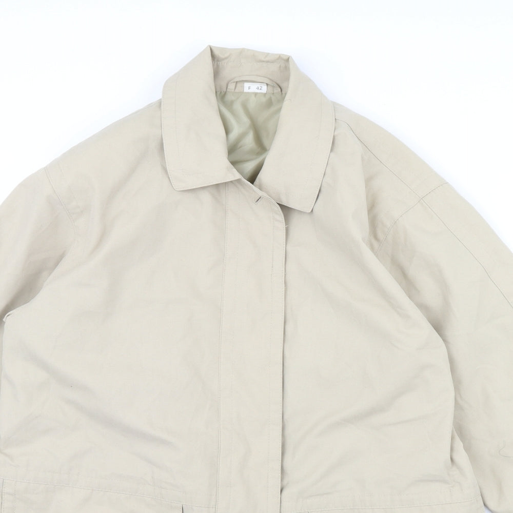 Womens UK Size M Preworn Beige Overcoat