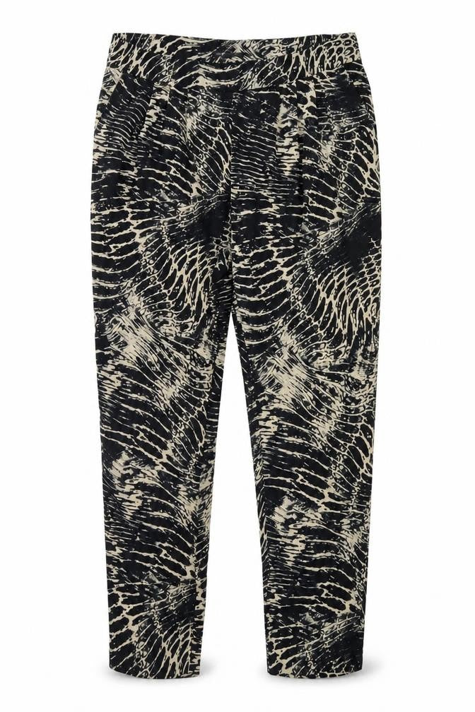 Mng Womens Black Animal Print  Trousers  Size XL L30 in