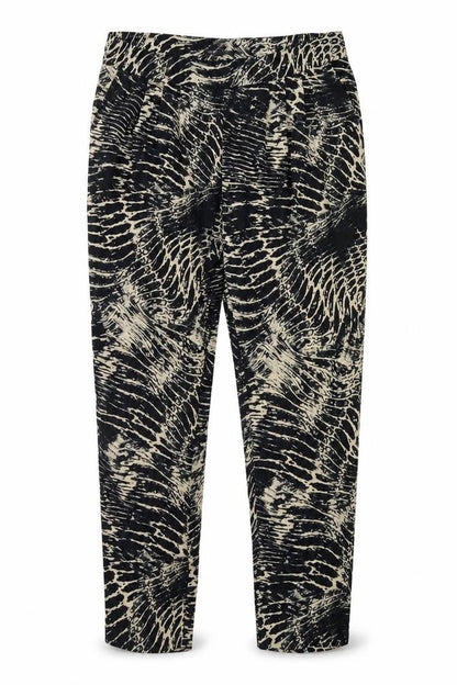 Mng Womens Black Animal Print  Trousers  Size XL L30 in