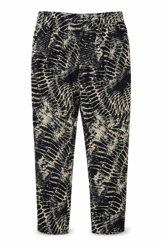 Mng Womens Black Animal Print  Trousers  Size XL L30 in