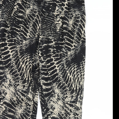 Mng Womens Black Animal Print  Trousers  Size XL L30 in