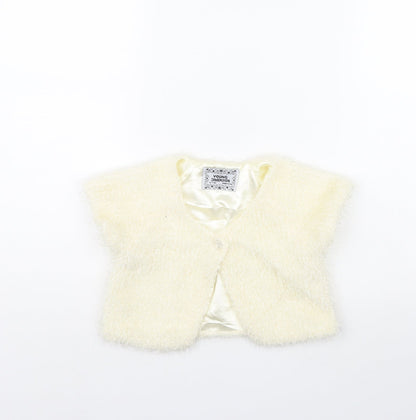 Additional front view of Young Dimension girls’ ivory jacket, size 6, years