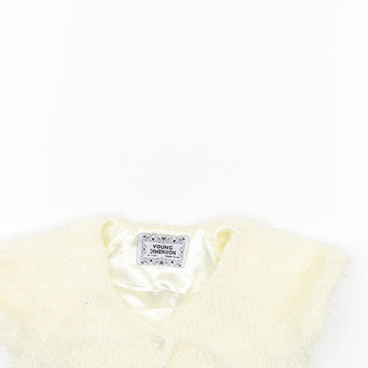 Close-up detail of Young Dimension girls’ ivory jacket, size 6, years