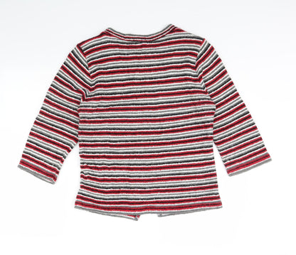 Bassini Womens Red Striped  Jacket  Size M