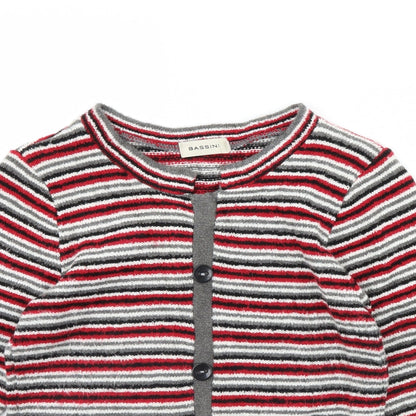 Bassini Womens Red Striped  Jacket  Size M