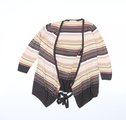 m&s Womens Beige Striped  Jacket  Size 10