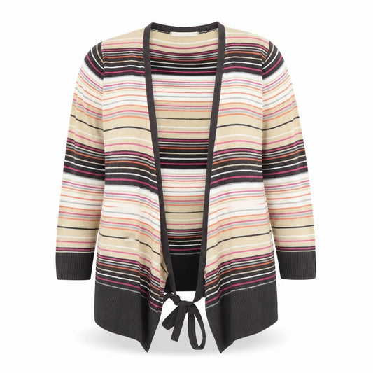 m&s Womens Beige Striped  Jacket  Size 10