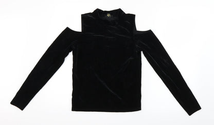 FOREVER 21 Womens Black  Velour Basic Blouse Size M
