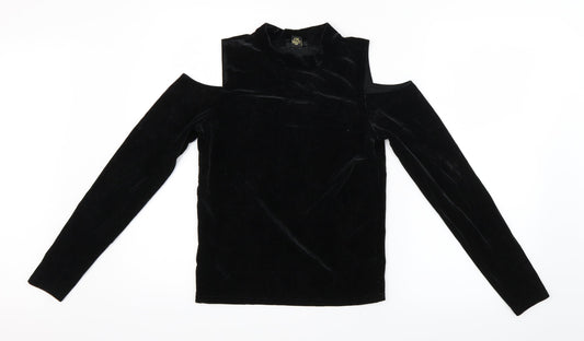 FOREVER 21 Womens Black  Velour Basic Blouse Size M