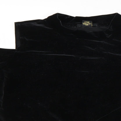 FOREVER 21 Womens Black  Velour Basic Blouse Size M
