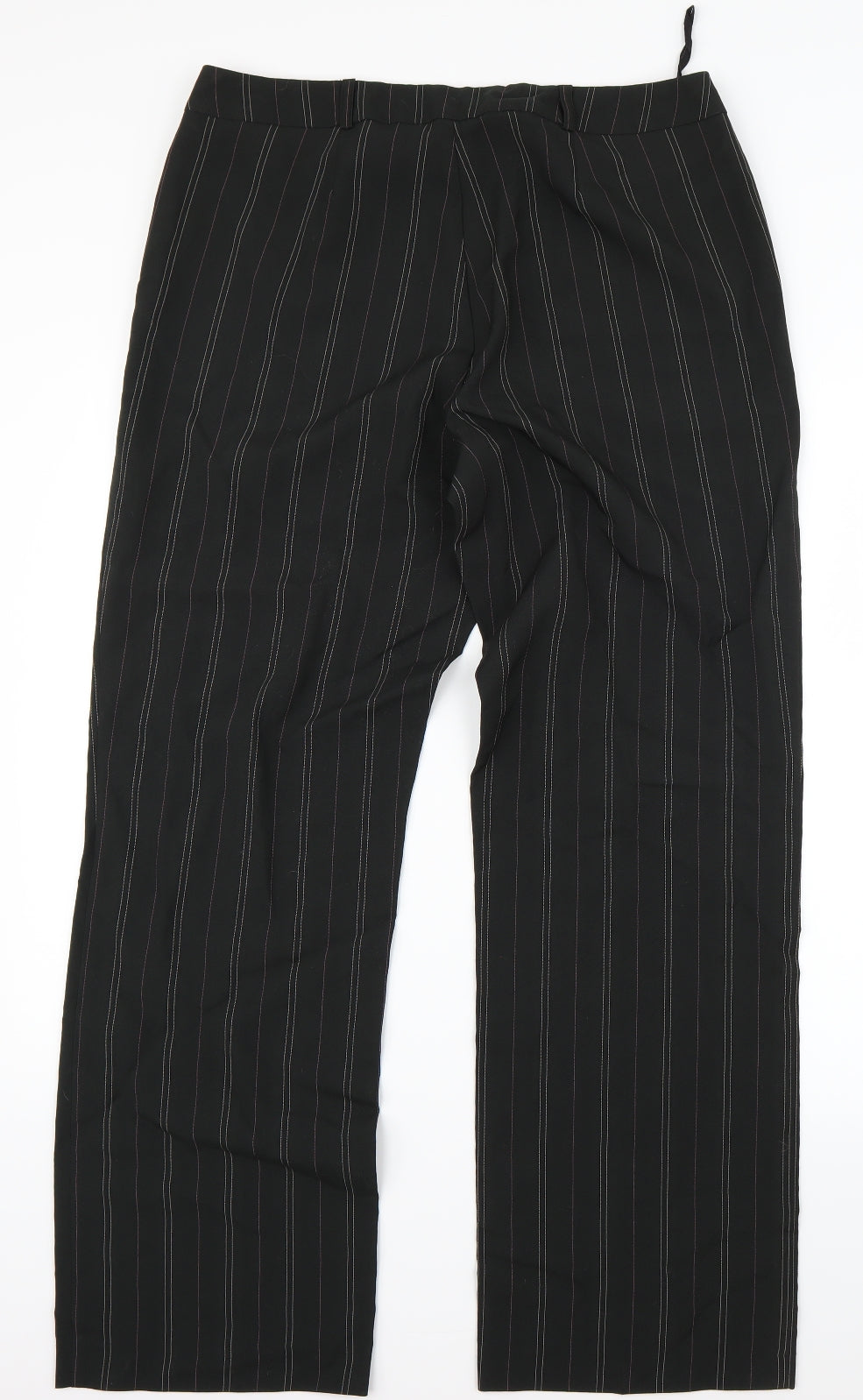 AMARANTO Womens Black Striped  Trousers  Size 14 L27.5 in