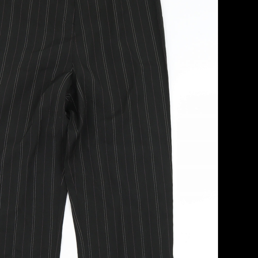 AMARANTO Womens Black Striped  Trousers  Size 14 L27.5 in