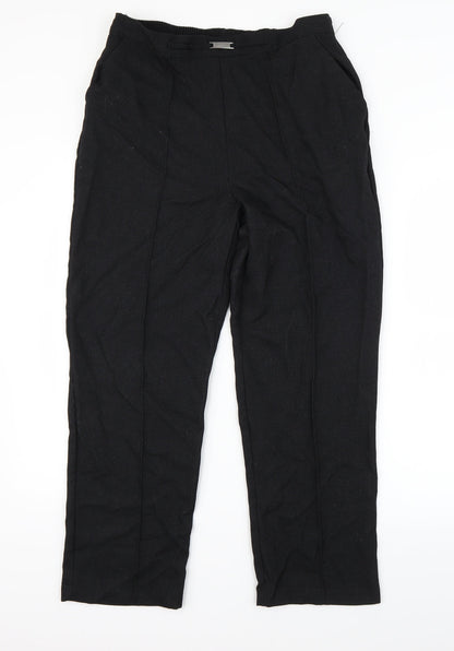 Papaya Womens Black   Trousers  Size 12 L25 in