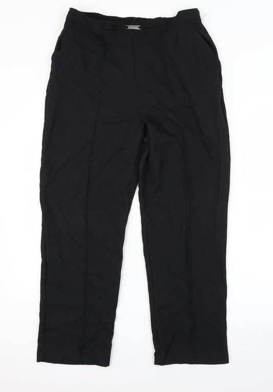 Papaya Womens Black   Trousers  Size 12 L25 in