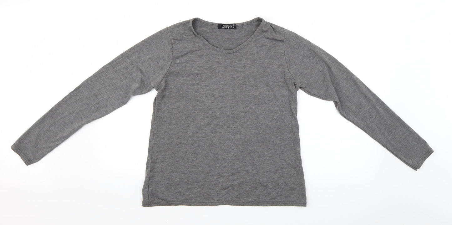 Zuppe Womens Grey   Basic T-Shirt Size 4