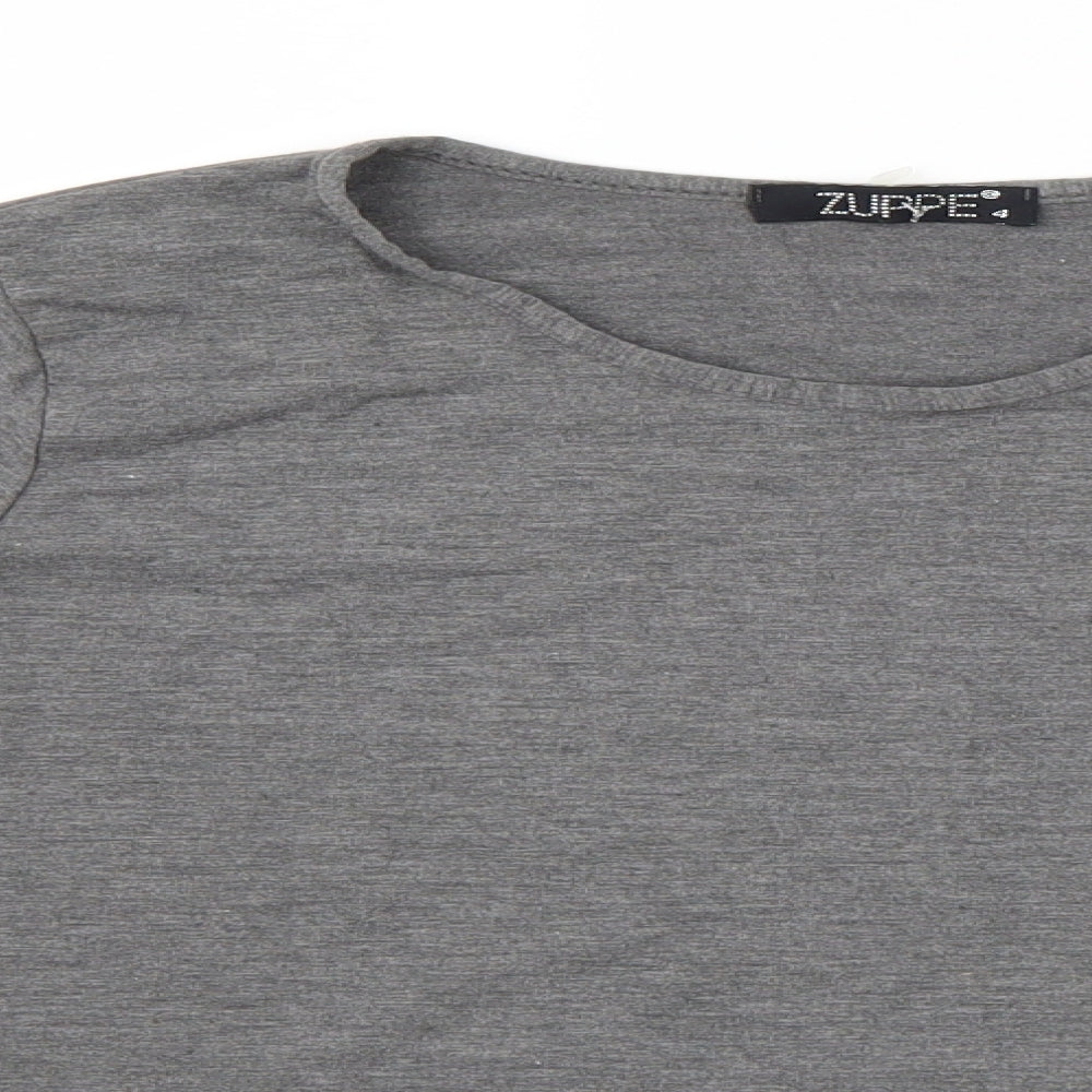 Zuppe Womens Grey   Basic T-Shirt Size 4