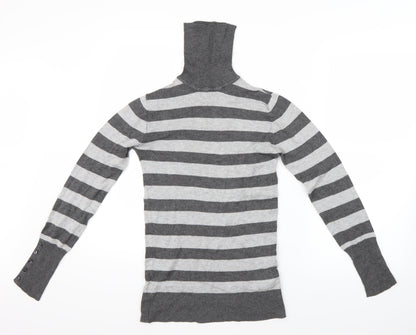Primark Womens Grey Striped  Basic Blouse Size 10