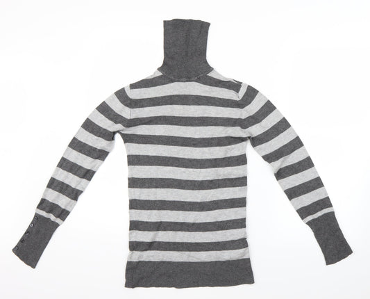 Primark Womens Grey Striped  Basic Blouse Size 10