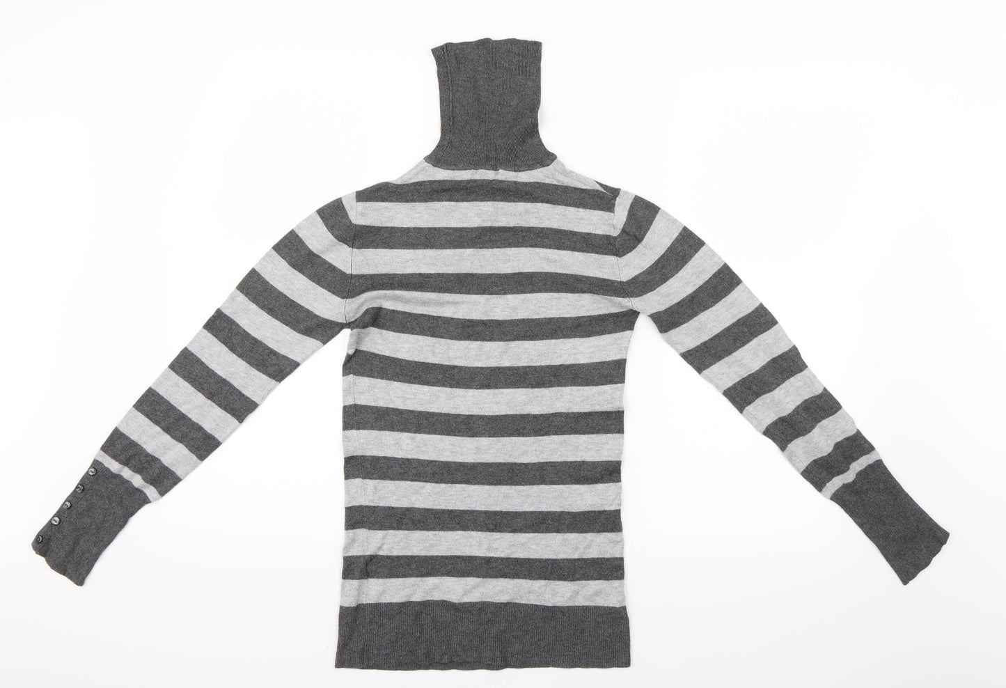 Primark Womens Grey Striped  Basic Blouse Size 10