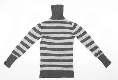Primark Womens Grey Striped  Basic Blouse Size 10