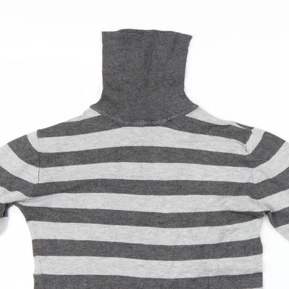 Primark Womens Grey Striped  Basic Blouse Size 10