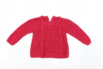 Matalan Girls Pink   Pullover Jumper Size 12-18 Months