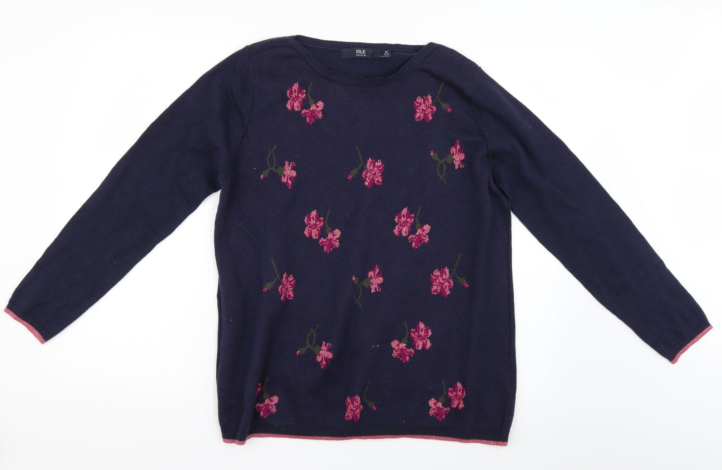 Womens UK Size M Isle Blue Pullover Jumper