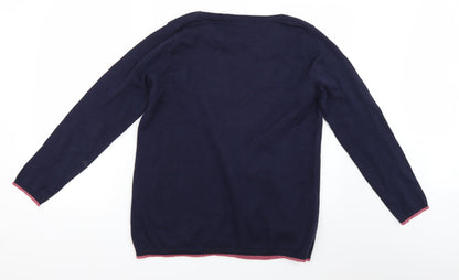 Womens UK Size M Isle Blue Pullover Jumper