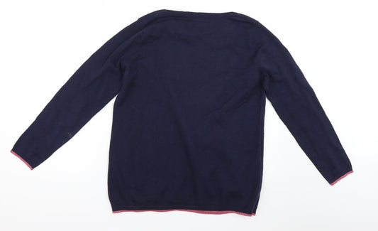 Womens UK Size M Isle Blue Pullover Jumper