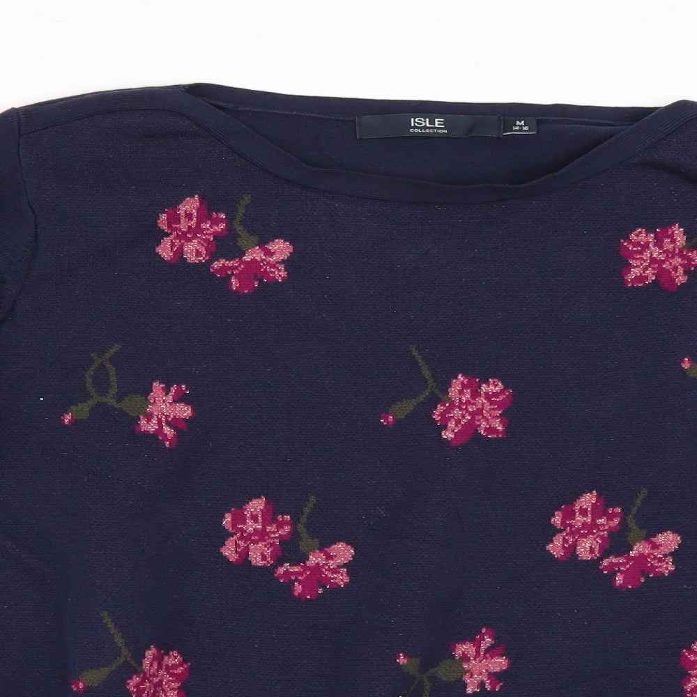 Womens UK Size M Isle Blue Pullover Jumper