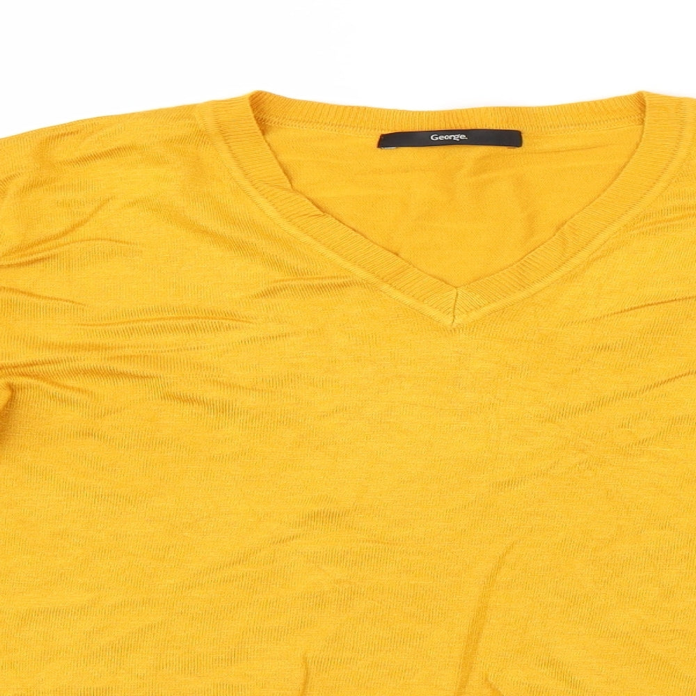 George Womens Yellow   Basic Blouse Size 8