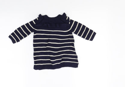 Gap Girls Blue Striped  Jumper Dress  Size 3-6 Months