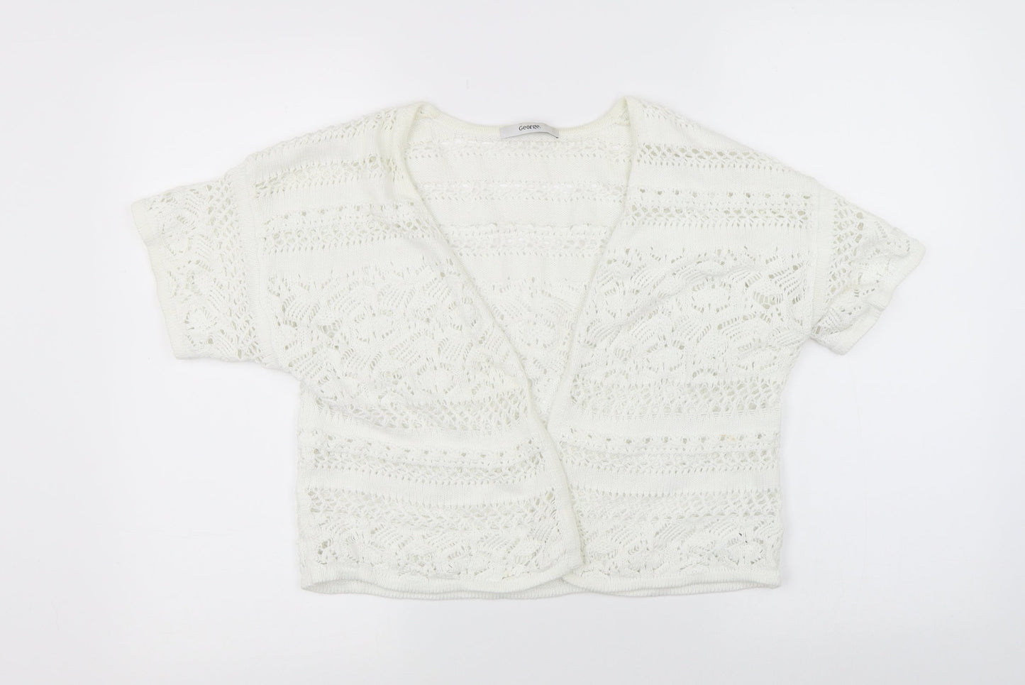 George Womens White  Knit Wrap Jumper Size 14