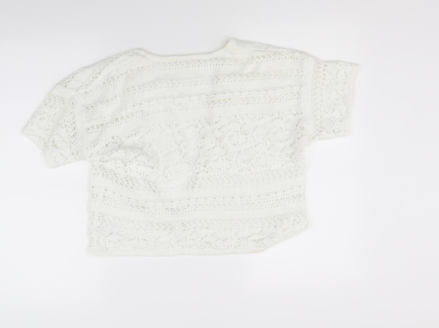 George Womens White  Knit Wrap Jumper Size 14