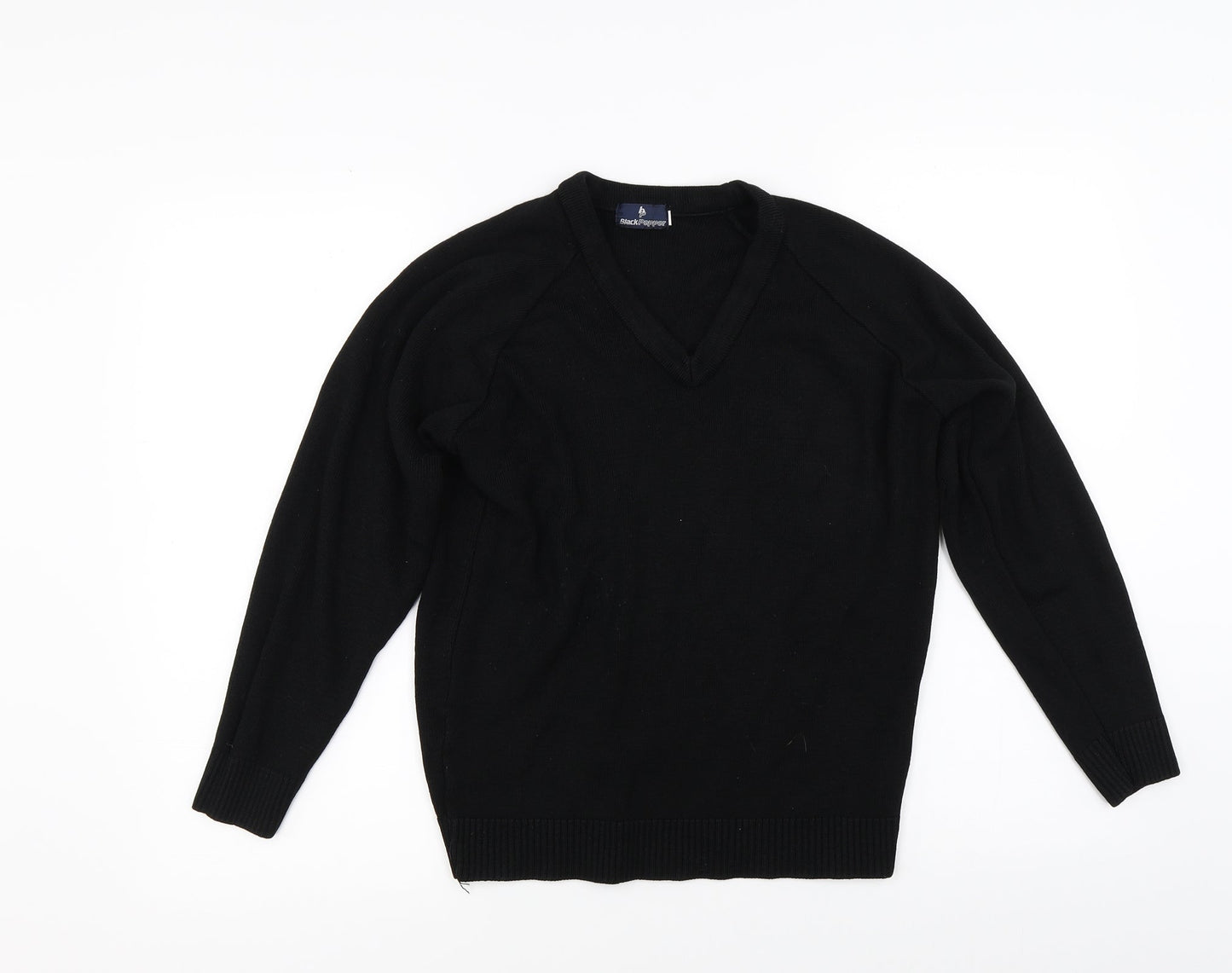 Black Pepper Womens Black  Knit Pullover Jumper Size M