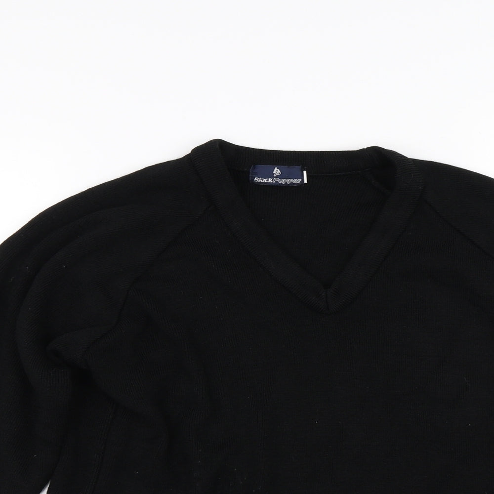 Black Pepper Womens Black  Knit Pullover Jumper Size M