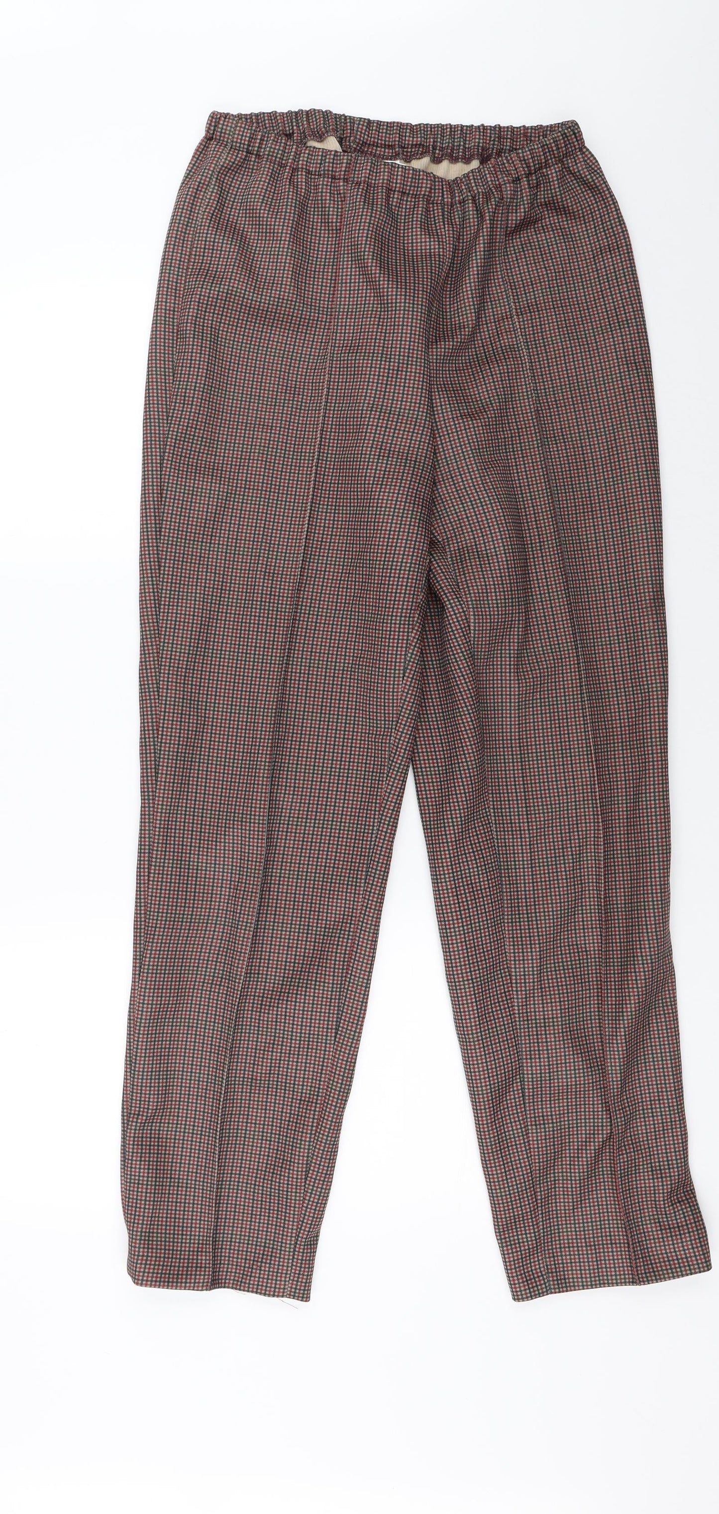 Paula-Wi Womens Brown Check  Trousers  Size 12 L26 in