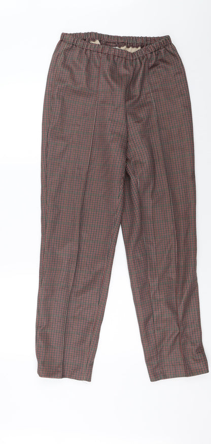 Paula-Wi Womens Brown Check  Trousers  Size 12 L26 in