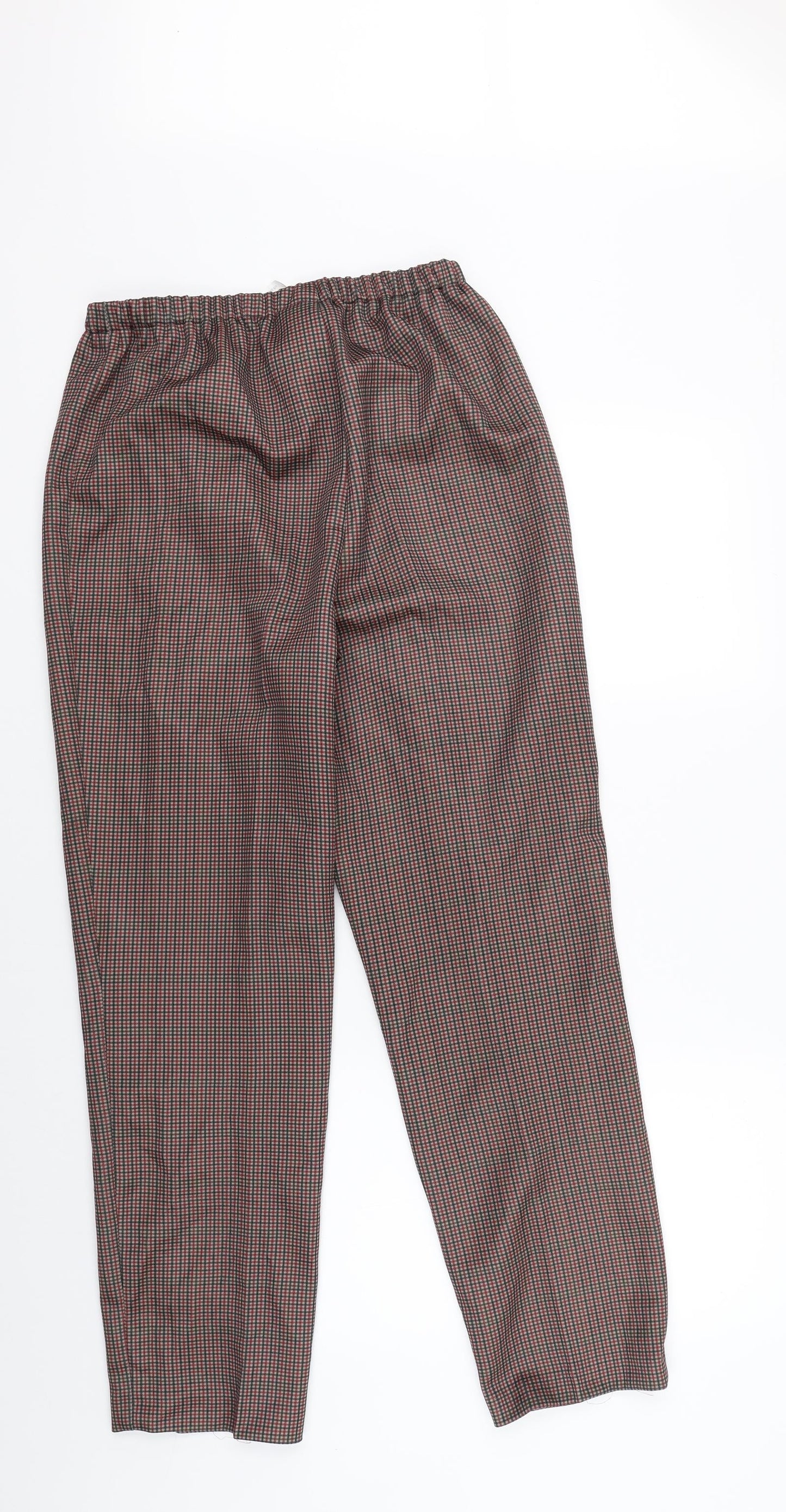 Paula-Wi Womens Brown Check  Trousers  Size 12 L26 in