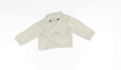 Marks and Spencer Boys Beige   Full Zip Jumper Size 0-3 Months
